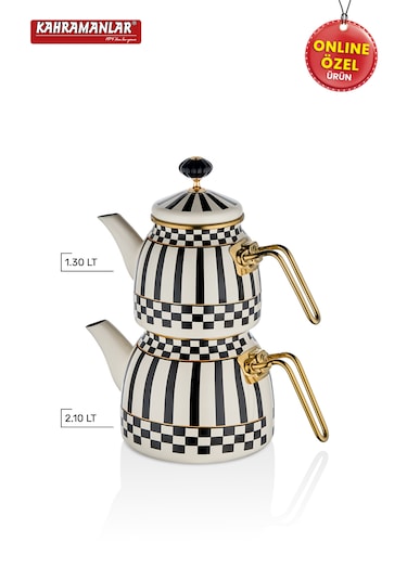 Kahramanlar Prime Cream Emaye Çaydanlık