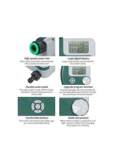Programlanabilir Dijital Musluk Zamanlayıcı - Yeşil 4189 Yeşil