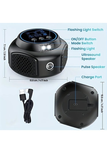 Boatshop1 Black Ses Dalgası Haşere Kovucu Yüksek Güçlü Ultrasonik Böcek Fare Sivrisinek Önleyici Usb Kablolu Büyük İç Mekanlar İçin