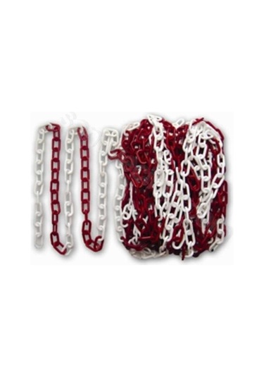 Essafe 8 Mm Plastik Zincir Kırmızı Beyaz 100 Metre Ge 6000