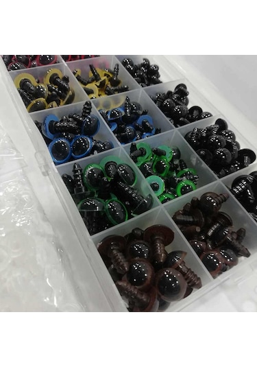 Amigurumi Kilitli Göz Seti Renkli ( 150 Çift ) - Kutu Hediyeli