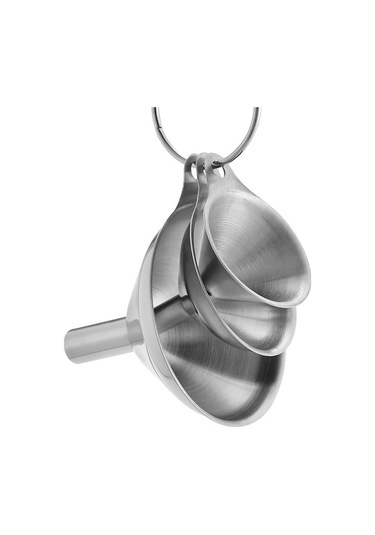 Springsun 201 Paslanmaz Çelik Mini Huni 3'lü Set: Sıvı Ayırıcı, Yağ/sirket Huni Ve Temizlik Fırçası İle Mutfakda Verimli Döküm