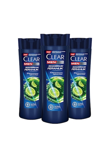 Clear Maksimum Ferahlık Kepeğe Karşı Etkili Şampuan 3 x 350 ML