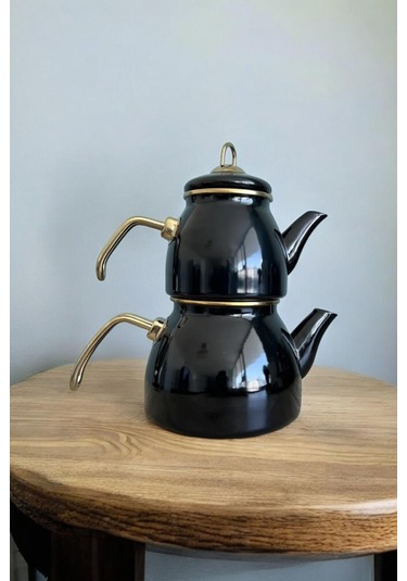 Emaye Çaydanlık Siyah Diğer