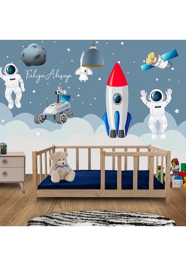 Masif Ahşap Naturel Karyola Çocuk Yatağı 70x130 Cm