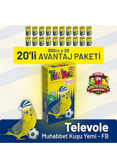 Televole Muhabbet Kuşu Yemi Fb - 20 Adet 300 G