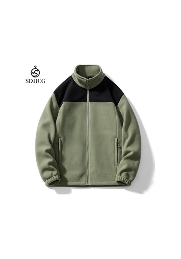 Açık Hava Polar Rüzgar Geçirmez Ve Sıcak Erkek Ceketi Yeşil