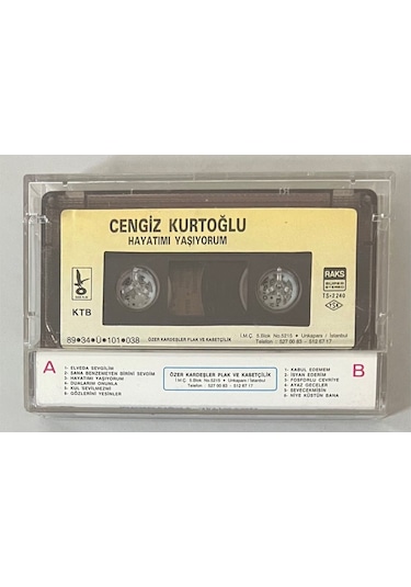 Cengiz Kurtoğlu Hayatımı Yaşıyorum Kaset Orjinal Kağıt Dönem Baskı