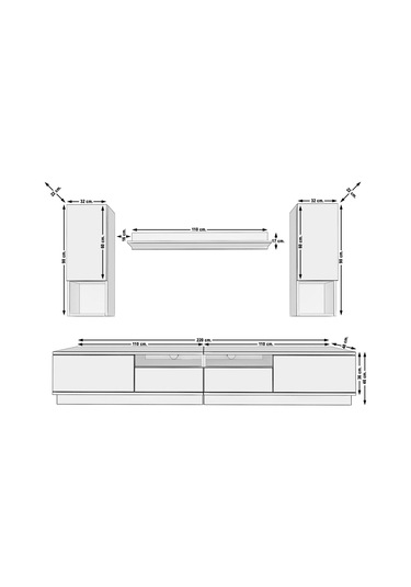 Decoraktiv Trendstyle 5220das Slm Tv Ünitesi Tv Sehpası Beyaz - Ceviz