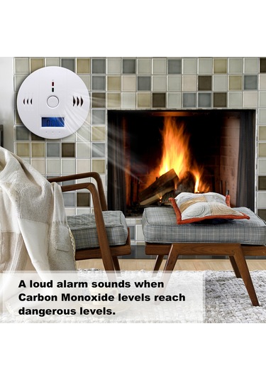 Springsun 3'lü Paket Bağımsız Karbon Monoksit Alarmı - Dijital Ekranlı, Pilli, Tehlike Seviyelerinde Yüksek Sesli Alarm, Elektrokimyasal Sensör