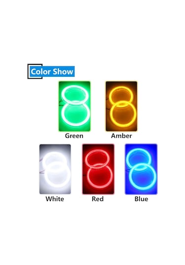 Sarı-110mm-ym E-parlak 2 Adet 1 Çift Işık Halkası Cob 60mm 70mm 80mm 90mm 100mm 110mm 120mm Kapaklı 9-30v Araba Far M