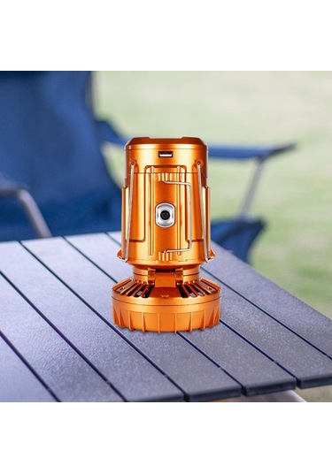 Homyl Güneş Enerjili Kamp Feneri Fanlı Elektrikli Fan Altın Altın