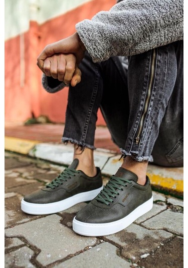 Pabucmarketi Günlük Erkek Ayakkabı Haki Yeşil Yeşil