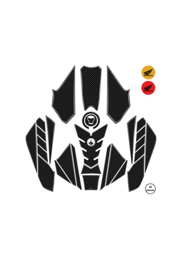 Honda Cbr1000rr 2017-2020 İle Uyumlu Kaydırmaz 6d Karbon 30 Parça Tank Pad Seti Gc73 KARBON