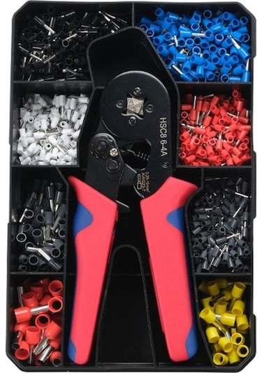 Ebitda 1200 Adet Tüp Tipi Terminal Blok Sıkma Pensesi Seti, Pratik Plastik Kutu İçin Kullanılabilir