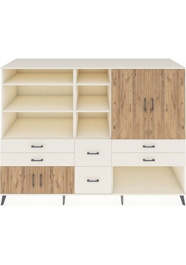 Kronos Dolap 10 Raflı 6 Çekmeceli 4 Kapaklı 220x59x163 Aytaşı-çam Aytaşı-çam/aytaşı