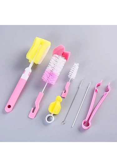 7 Adet/takım Şişe Sünger Temizleme Fırçası Araçları Saman Fırçası