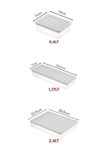 Ny Home 7'li Set Freshbox Mikrodalga Ve Difrize Uygun Saklama Kabı Gri