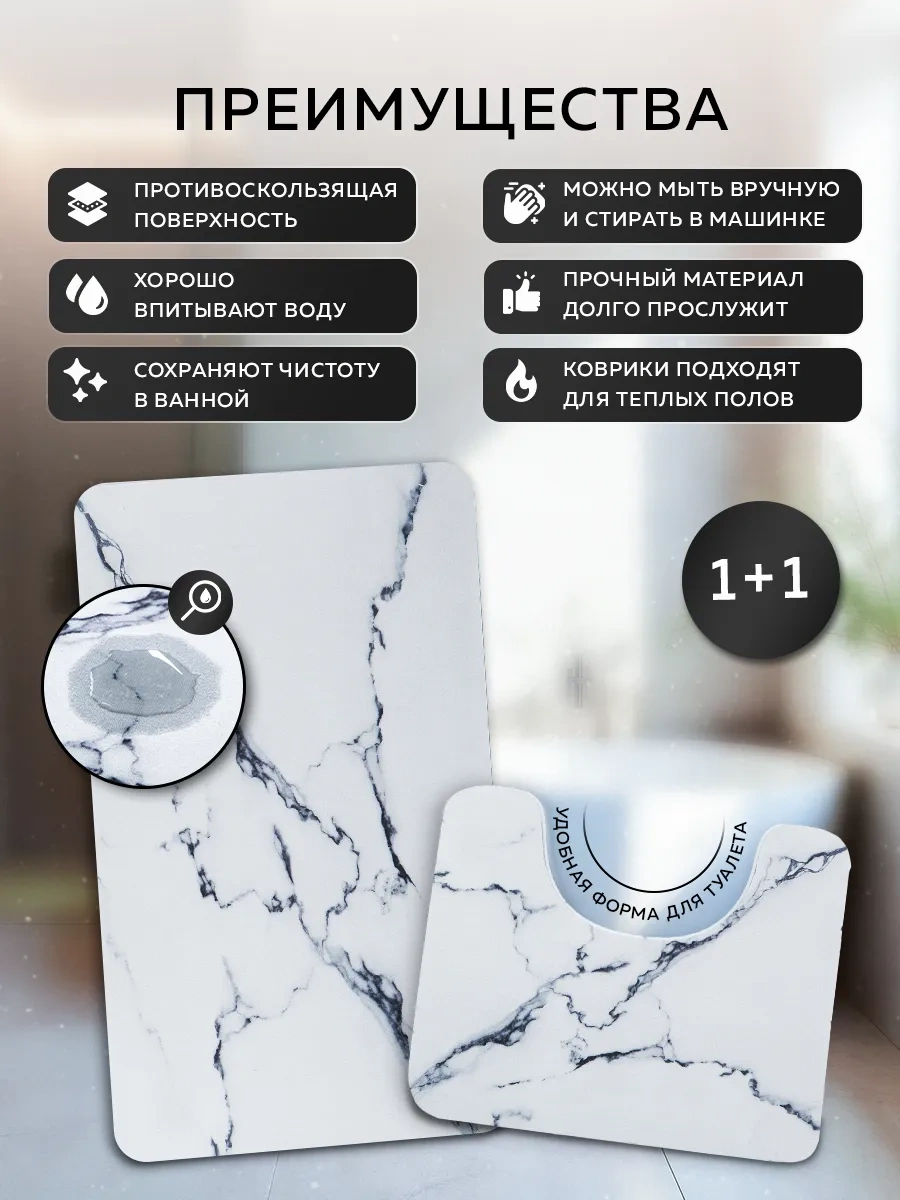 Rıdberg Home Banyo Ve Tuvalet İçin Paspas Seti 372689402 Beyaz Mat