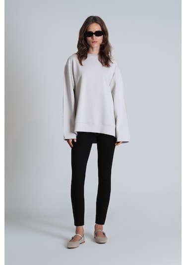 Lufian Sandra Kadın Örme Sweatshırt Bej Bej 122030009100550 Bej Lufian Sandra Kadın Örme Sweatshırt Bej Bej 122030009100550 Bej