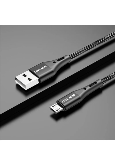 Uslıon 3a Mikro Usb Hızlı Şarj Kablosu Samsung Uyumlu Xiaomi Huawei Realme Oppo İçin 0.5/1/2/3 Mblack3.5m
