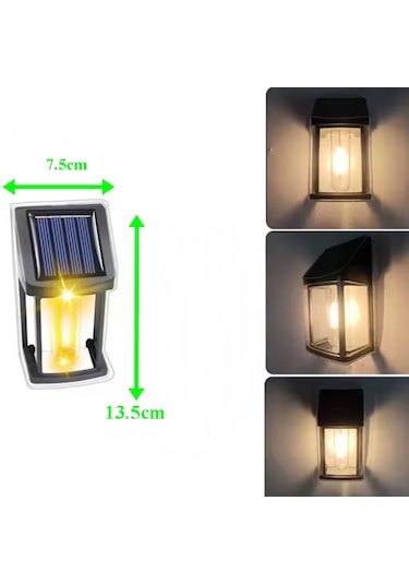 Sl-08 2'li Dekoratif Bağ Bahçe Balkon Solar Güneş Enerjili Lamba