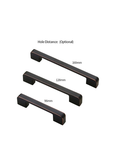 Kangvka Modern Minimalist Çelik Kapaklı Dolap Kolu, 96mm Delik Mesafesi, Siyah Kobalt Bakır Rengi, Çelik Malzeme