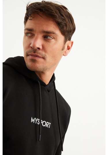 Mysport 201950 Erkek Kapüşonlu Sweatshirt-siyah Siyah
