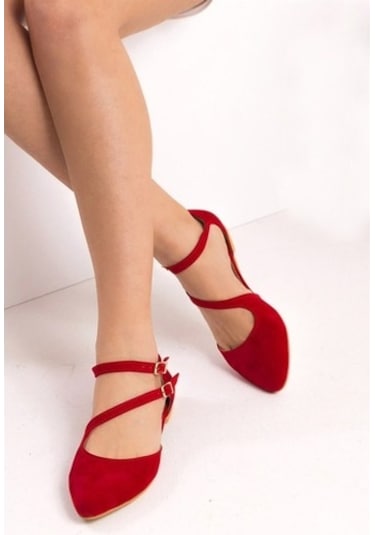 Fox Shoes Kırmızı Kadın Babet D726016902