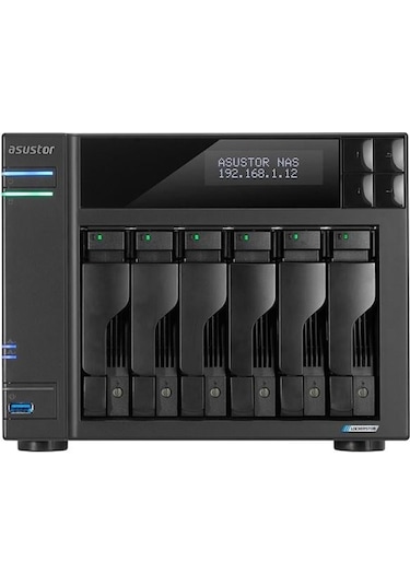 Asustor As6706t-8gb Celeron Qc- 8gb Ram- 6-diskli Nas Server Disksiz