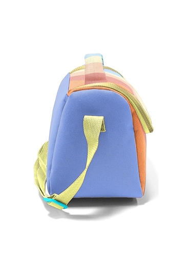 Coral High İlkokul Kız Çocuk Okul Beslenme Çantası, Turuncu Sarı Mavi Renkli Çizgili, Termoslu Isı Yalıtımlı Turuncu - Sarı - Mavi