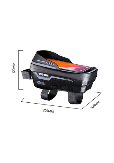 Wıld Man Es12 1l Dağ Bisikleti Ön Kiriş Çantası Bisiklet Su Geçirmez Telefon Eyer Çantası, Renk: Kırmızı Siyah