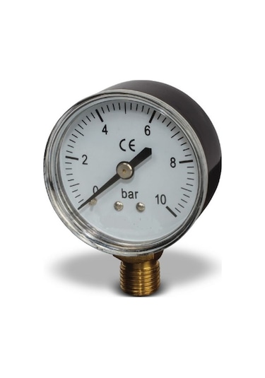 Manometre 10Bar-1 4 Dıştan Dişli-Alttan Bağlantı-Çap 50Mm