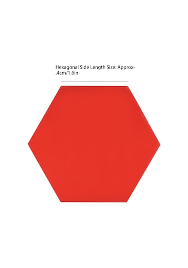 Hangfox Kırmızı 4cm Kenar Hexagon Akrilik Duvar Sticker, Nem Ve Çürüme Dayanıklı, Dıy Dekorasyon, Ayna Efekti, 12 Adet Paket Diğer