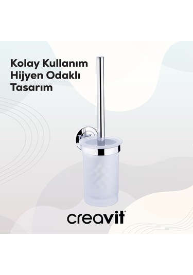 Creavit BR20216 Joyful Tuvalet Fırçalığı Cam - Duvardan