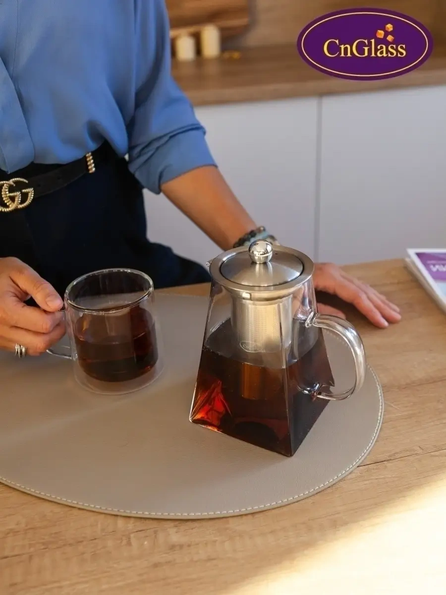 Cnglass Cam Demleme Çaydanlık Piramit 900 Ml 21405977 Beyaz