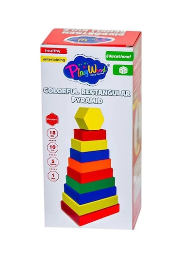 Ahşap Dikdörtgen Renkli Kule