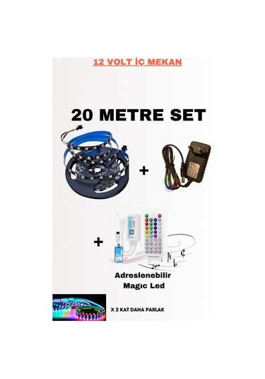 20 Mt. İç Mekan Ip30 Adreslenebilir Piksel Led Seti
