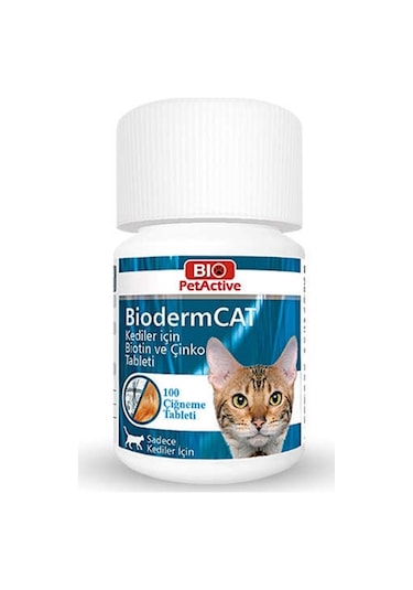Bio Petactive Biodermcat Kediler İçin Biotin ve Çinko Tableti