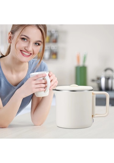 Elmpaly Katlanır Seyahat Su Isıtıcısı, 600w Mini Elektrikli Çaydanlık, 110-120v, Bej-1pc