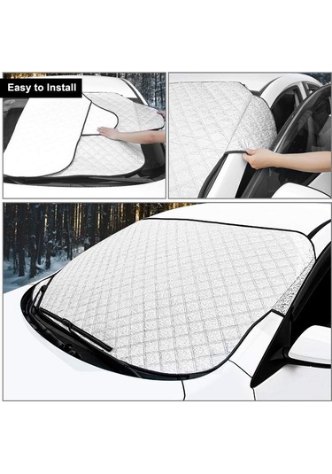 / /iki Katmanlı İnce Gümüş Renkli Araç Ön Camı Kar Koruma Güneşliği