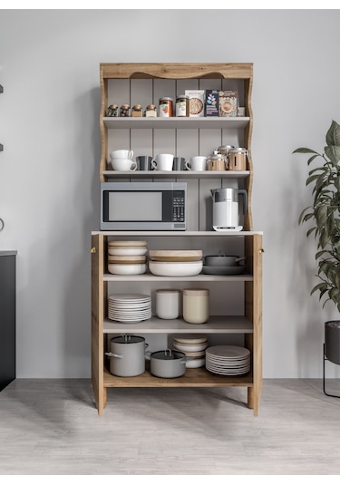 Bohem Tarzda Kahve Köşesi Bahar Meşe, Erzak Dolabı, Kiler Dolabı