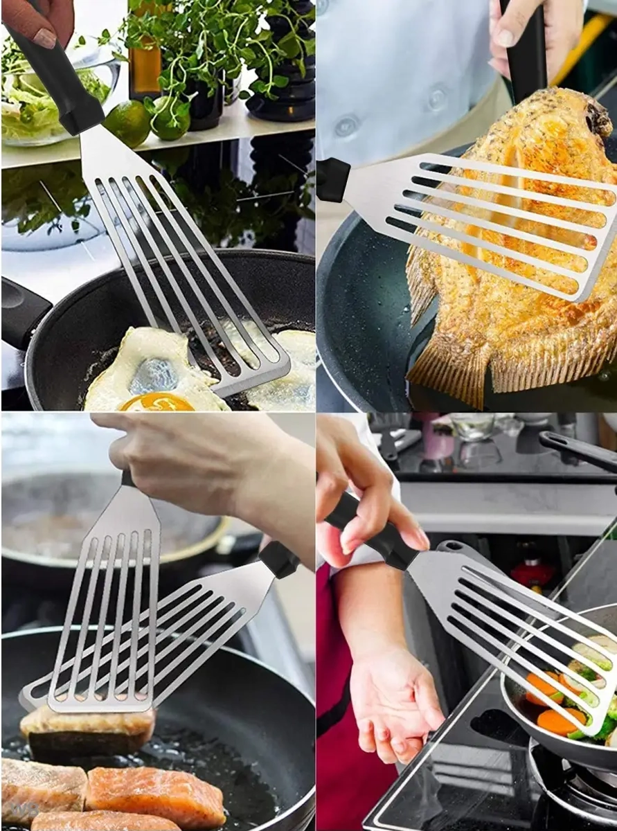 Teamfar Metal Çelik Mutfak Bıçağı, Krepler İçin 90179751 Siyah