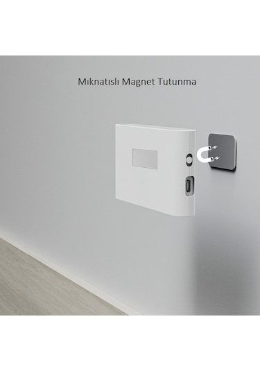 Akıllı Sensörlü Gece Lambası Şarjlı Mıknatıslı Çift Yönlü Hero Led Beril Merdiven Koridor Aydınlatma Siyah