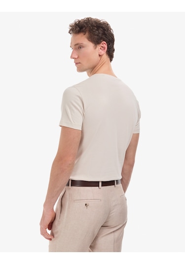 Pierre Cardin Erkek Bej Tişört Basic 50325307-vr011