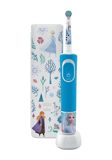 Oral-B D100 Vitality Frozen Özel Seri Çocuklar İçin Ekstra Yumuşak Şarj Edilebilir Diş Fırçası + Seyahat Kabı