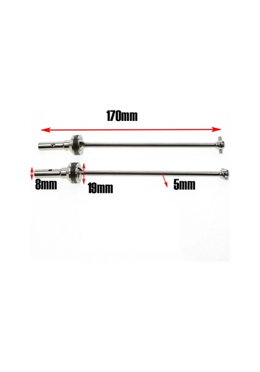 Suofeng Traxxas Sledge 1/8 Rc Araçlar İçin Çelik Ön Arka Şaft Takımı - 2 Parça