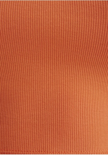 Mavi V Yaka Basic Crop Turuncu Kadın Kolsuz T-shirt M1612375-71272 Turuncu