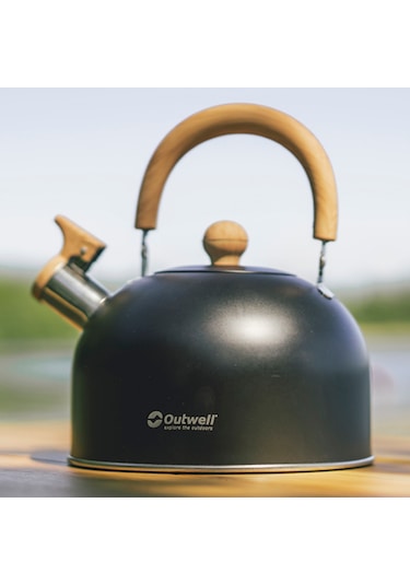 Outwell Tea Break Kettle Lux 2.2 Litre L Black Düdüklü Çaydanlık Demlik Siyah