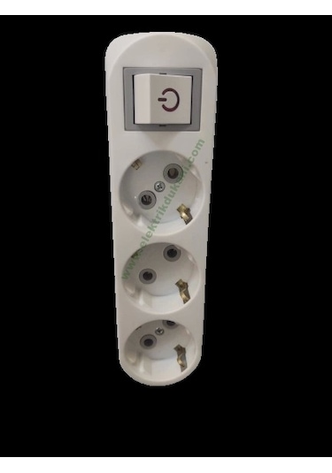 Depa Üçlü Topraklı Fiş Priz Anahtarlı I Tipi Üçlü Priz
